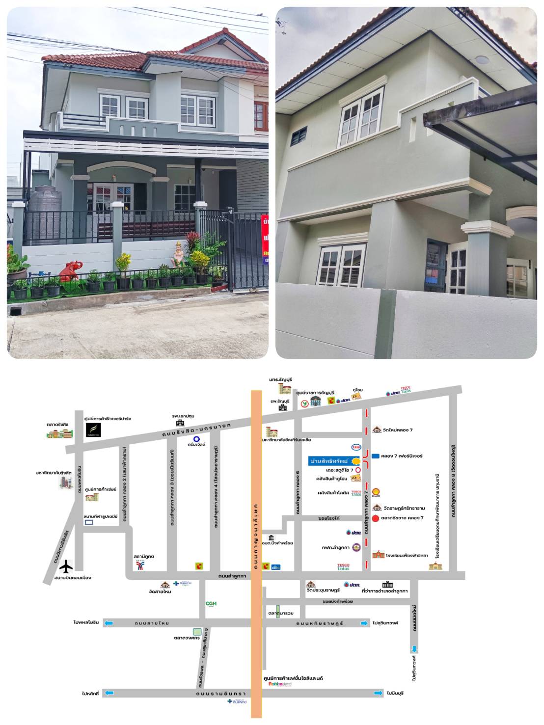 ขายทาวน์เฮาส์2ชั้น ลำลูกกาคลอง 7 รีโนเวทใหม่ เป็นห้องริมหลังใหญ่ให้ความรู้สึกเหมือนอยู่บ้านเดี่ยว
