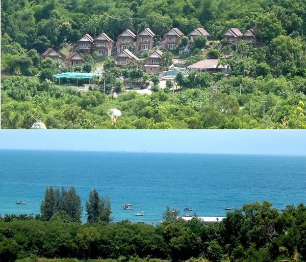 ขายหรือให้เช่าระยะยาว รีสอร์ทบนเนินเขาวิวทะเล สัตหีบ ชลบุรี เงียบสงบพร้อมวิลล่าส่วนตัว 12 หลัง โทร 0887649875