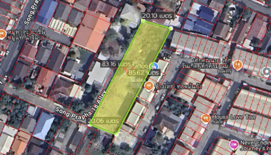 ให้เช่า ที่ดินเปล่า 1-0-14.9 ไร่ สรงประภา 18 ใกล้สนามบิน ดอนเมือง