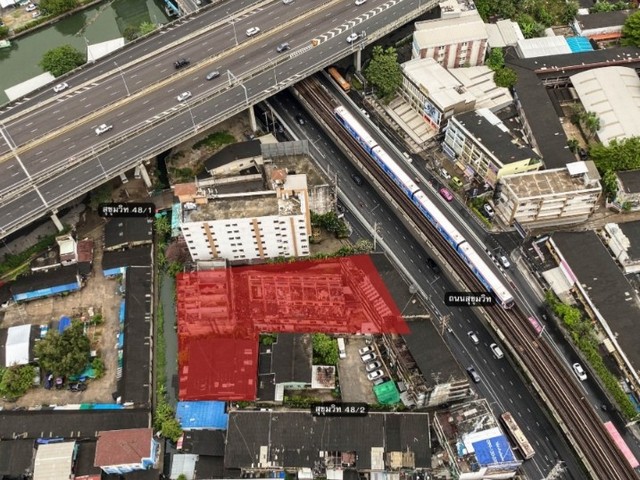 ขายที่ดิน 421.1 ตารางวา ติดถนนสุขุมวิท ใกล้กับ BTS อ่อนนุช