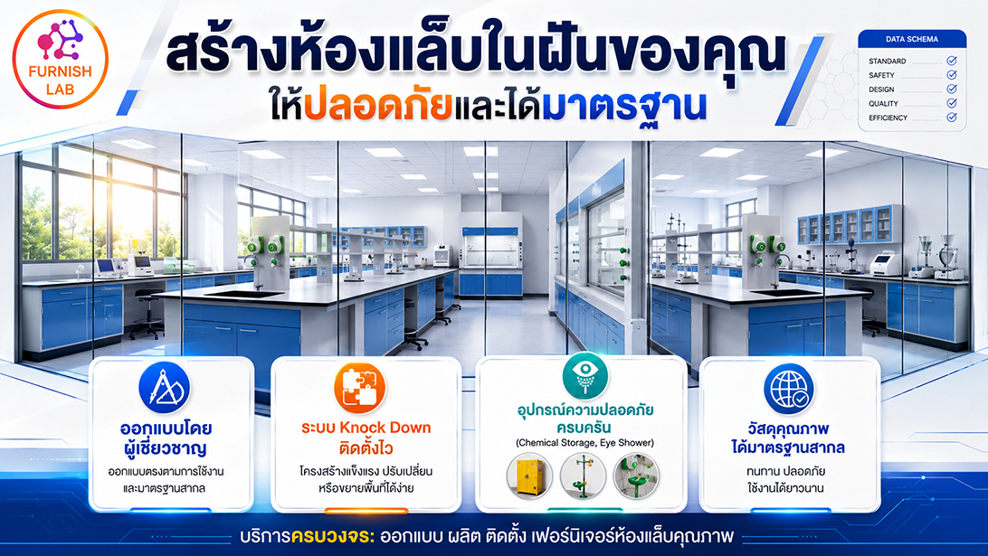 สินค้า ออกแบบครบวงจร จำหน่าย มาตรฐานห้องปฏิบัติการ รับผลิตตามความต้องการเฟอร์นิเจอร์ห้องแล็บ มาตรฐานISO