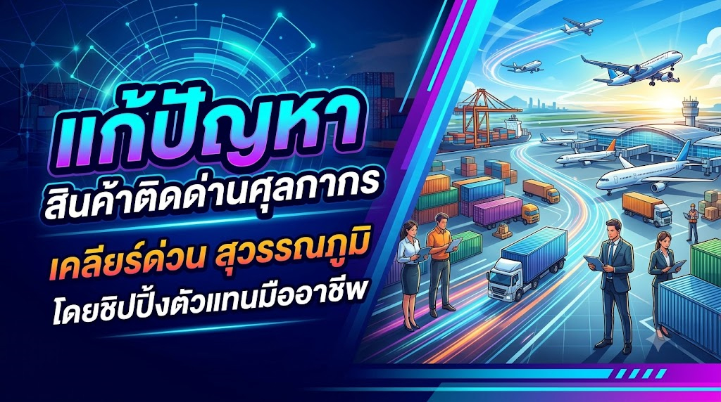 ประกาศ บริการ สุวรรณภูมิ ชิปปิ้ง สินค้าติดด่านศุลกากร เคลียร์สินค้าติดด่าน นำเข้าสินค้าผ่านฉลุย100%
